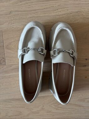 Cream Leather Loafers